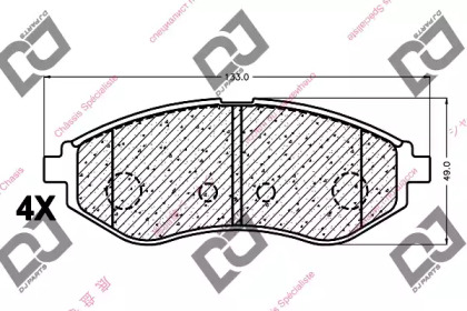 Комплект тормозных колодок DJ PARTS BP1111